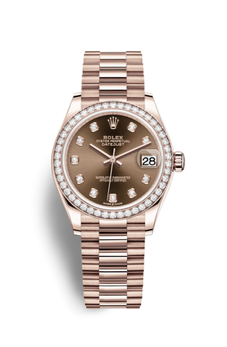 Rolex Datejust 31 Rose Gold / Diamond / Chocolate - Diamond / President 278285RBR-0006