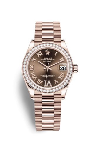 Rolex Datejust 31 Rose Gold / Diamond / Chocolate - Roman / President 278285RBR-0016