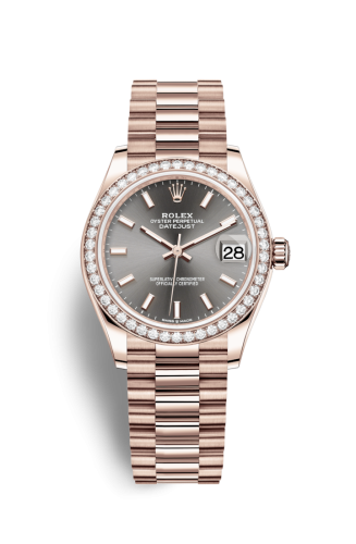 Rolex Datejust 31 Rose Gold / Diamond / Grey / President 278285RBR-0021