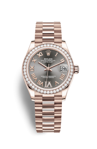 Rolex Datejust 31 Rose Gold / Diamond / Grey - Roman / President 278285RBR-0027