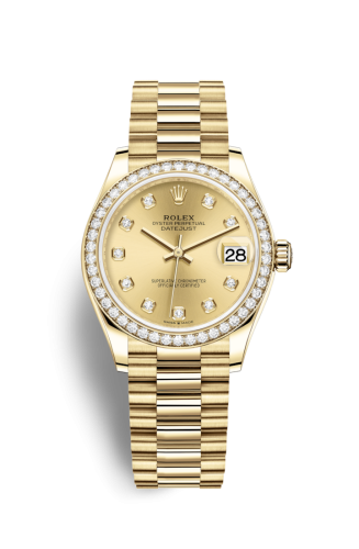 Rolex Datejust 31 Yellow Gold / Diamond / Champagne - Diamond / President 278288RBR-0005