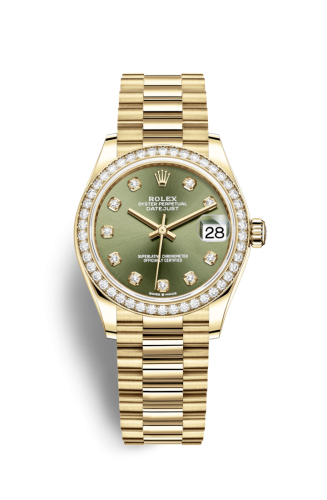 Rolex Datejust 31 Yellow Gold / Diamond / Olive - Diamond / President 278288RBR-0007