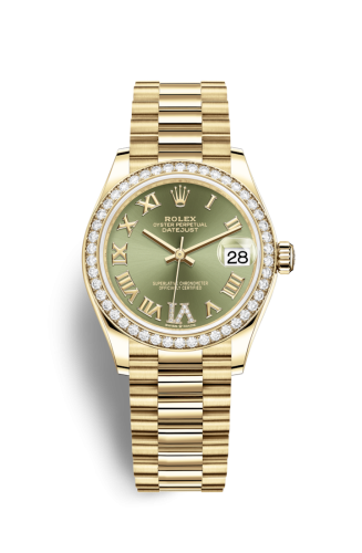 Rolex Datejust 31 Yellow Gold / Diamond / Olive - Roman / President 278288RBR-0024