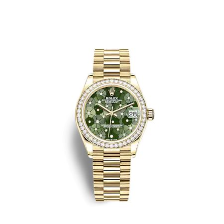 Rolex Datejust 31 Yellow Gold - Diamond / Olive - Floral / President 278288RBR-0038
