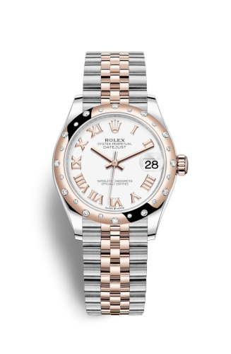 Rolex Datejust 31 Stainless Steel/ Rose Gold / Domed - Diamond / White - Roman / Jubilee 278341RBR-0002