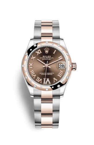 Rolex Datejust 31 Stainless Steel/ Rose Gold / Domed - Diamond / Chocolate - Roman / Oyster 278341RBR-0003