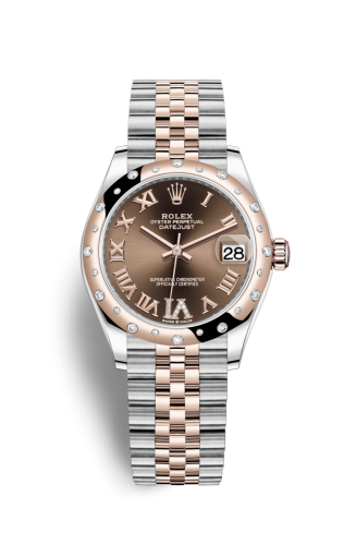 Rolex Datejust 31 Stainless Steel/ Rose Gold / Domed - Diamond / Chocolate - Roman / Jubilee 278341RBR-0004