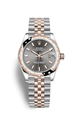 Rolex Datejust 31 Stainless Steel/ Rose Gold / Domed - Diamond / Grey / Jubilee 278341RBR-0018