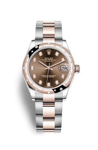 Rolex Datejust 31 Stainless Steel/ Rose Gold / Domed - Diamond / Chocolate - Diamond / Oyster 278341RBR-0027