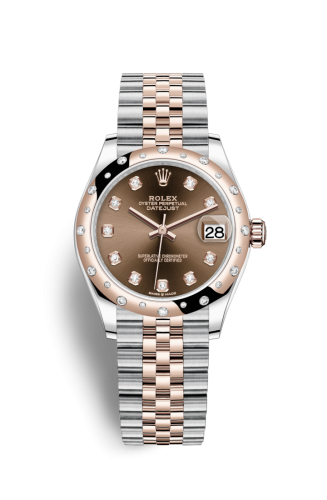Rolex Datejust 31 Stainless Steel/ Rose Gold / Domed - Diamond / Chocolate - Diamond / Jubilee 278341RBR-0028