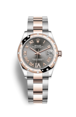 Rolex Datejust 31 Stainless Steel/ Rose Gold / Domed - Diamond / Grey - Roman / Oyster 278341RBR-0029
