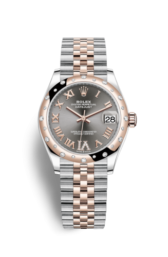 Rolex Datejust 31 Stainless Steel/ Rose Gold / Domed - Diamond / Grey - Roman / Jubilee 278341RBR-0030