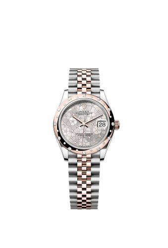 Rolex Datejust 31 Stainless Steel/ Rose Gold / Domed - Diamond / Silver - Floral / Jubilee 278341RBR-0032