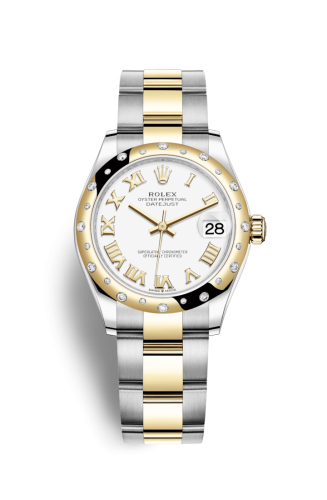 Rolex Datejust 31 Stainless Steel / Yellow Gold / Domed - Diamond / White - Roman / Oyster 278343RBR-0001
