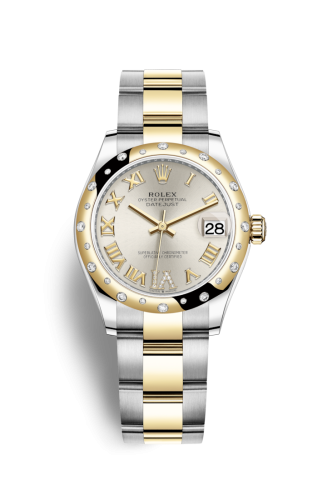 Rolex Datejust 31 Stainless Steel / Yellow Gold / Domed - Diamond / Silver - Roman / Oyster 278343RBR-0003