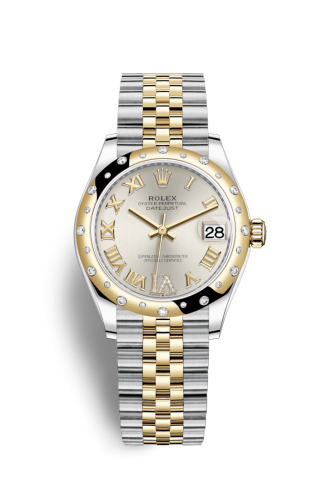 Rolex Datejust 31 Stainless Steel / Yellow Gold / Domed - Diamond / Silver - Roman / Jubilee 278343RBR-0004