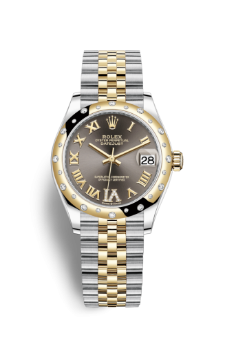 Rolex Datejust 31 Stainless Steel / Yellow Gold / Domed - Diamond / Grey - Roman / Jubilee 278343RBR-0018