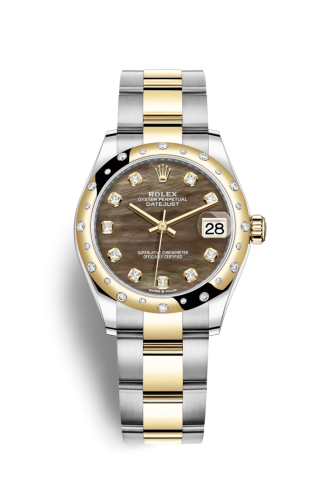 Rolex Datejust 31 Stainless Steel / Yellow Gold / Domed - Diamond / Black MOP / Oyster 278343RBR-0023