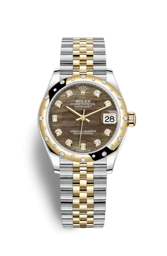 Rolex Datejust 31 Stainless Steel / Yellow Gold / Domed - Diamond / Black MOP / Jubilee 278343RBR-0024