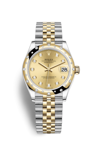 Rolex Datejust 31 Stainless Steel / Yellow Gold / Domed - Diamond / Champagne - Diamond / Jubilee 278343RBR-0026