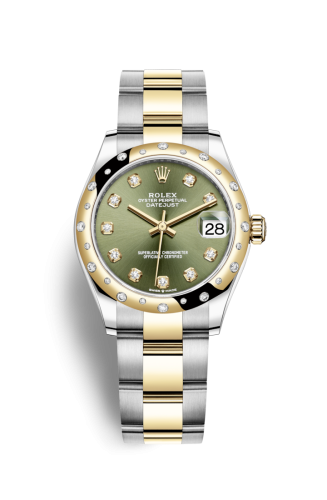 Rolex Datejust 31 Stainless Steel / Yellow Gold / Domed - Diamond / Olive - Diamond / Oyster 278343RBR-0029