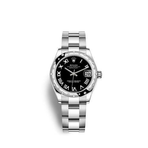 Rolex Datejust 31 Stainless Steel Domed Diamond / Oyster / Black - Roman 278344RBR-0001