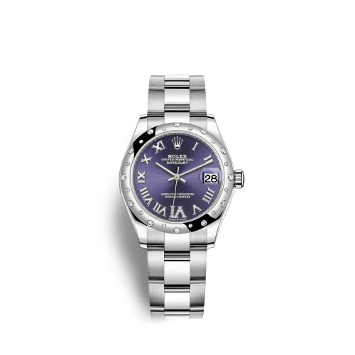 Rolex Datejust 31 Stainless Steel Domed Diamond / Oyster / Aubergine - Roman 278344RBR-0027