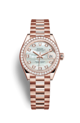 Rolex Lady-Datejust 28 Everose Diamond / President / MOP 279135RBR-0010