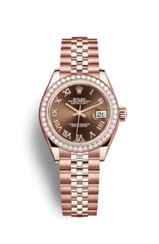 Rolex Lady-Datejust 28 Everose Diamond / Jubilee / Chocolate Roman 279135RBR-0012