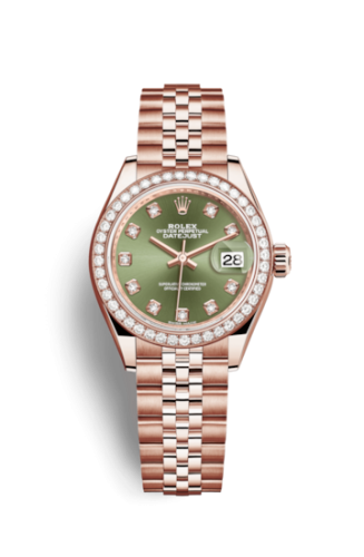 Rolex Lady-Datejust 28 Everose Diamond / Jubilee / Olive Diamond 279135RBR-0015
