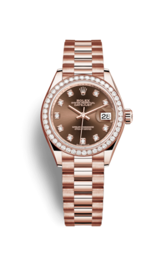 Rolex Lady-Datejust 28 Everose Diamond / President / Chocolate Diamond 279135RBR-0017