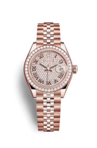 Rolex Lady-Datejust 28 Everose Diamond / Jubilee / Paved Roman 279135RBR-0022