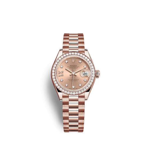 Rolex Lady-Datejust 28 Rose Gold / Diamond / Rose - Diamond / President 279135RBR-0029