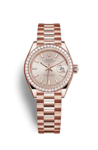 Rolex Lady-Datejust 28 Everose Diamond / President / Sundust 279135rbr-0006