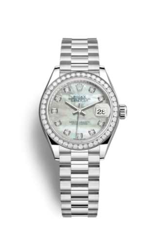 Rolex Lady-Datejust 28 Platinum Diamond / President / MOP 279136rbr-0008