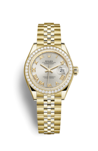 Rolex Lady-Datejust 28 Yellow Gold Diamond / Jubilee / Silver Roman 279138RBR-0018