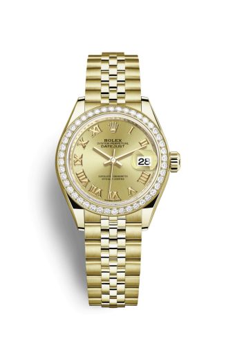 Rolex Lady-Datejust 28 Yellow Gold Diamond / Jubilee / Champagne Roman 279138RBR-0022