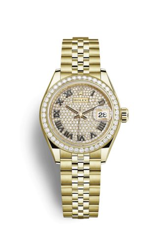 Rolex Lady-Datejust 28 Yellow Gold Diamond / Jubilee / Paved Roman 279138RBR-0030