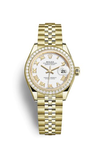 Rolex Lady-Datejust 28 Yellow Gold Diamond / President / White Roman 279138RBR-0032