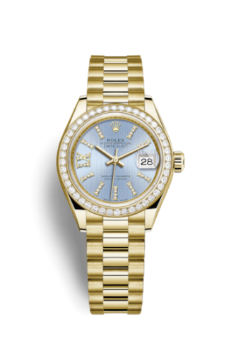 Rolex Lady-Datejust 28 Yellow Gold Diamond / President / Cornflower Diamonds 279138rbr-0008