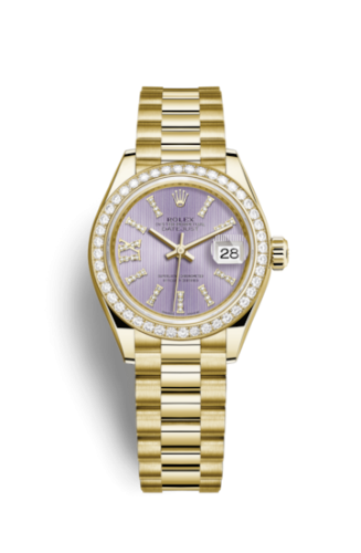 Rolex Lady-Datejust 28 Yellow Gold Diamond / President / Lilac Diamonds 279138rbr-0010