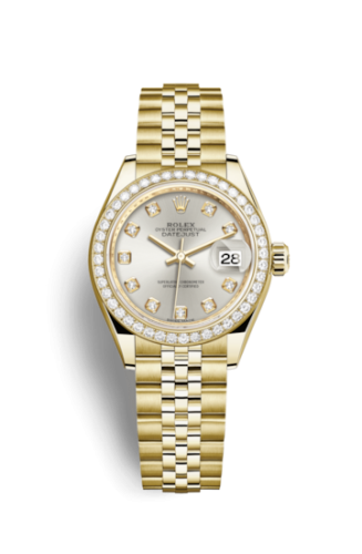 Rolex Lady-Datejust 28 Yellow Gold Diamond / Jubilee / Silver Diamond 279138rbr-0020