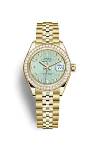 Rolex Lady-Datejust 28 Yellow Gold Diamond / Jubilee / Green Diamond 279138rbr-0026
