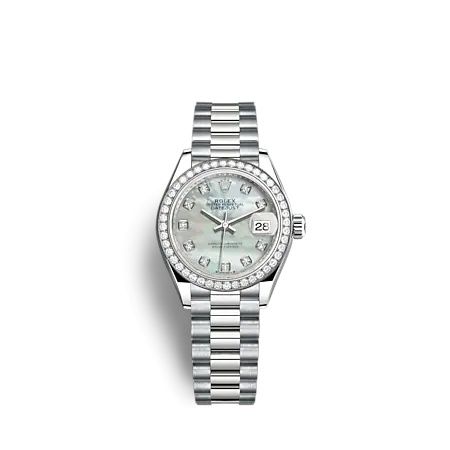 Rolex Lady-Datejust 28 White Gold - Diamond / President / MOP 279139RBR-0008
