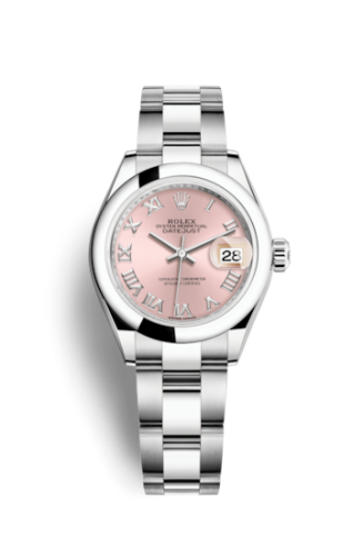 Rolex Lady-Datejust 28 Stainless Steel Domed / Oyster / Pink Roman 279160-0014
