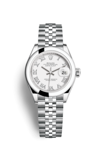 Rolex Lady-Datejust 28 Stainless Steel Domed / Jubilee / White Roman 279160-0015