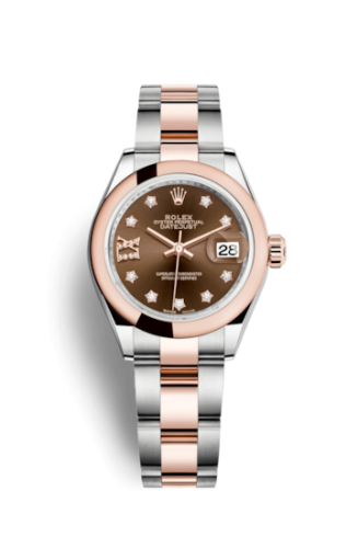 Rolex Lady-Datejust 28 Rolesor Rose Domed / Oyster / Chocolate Diamond 279161-0004