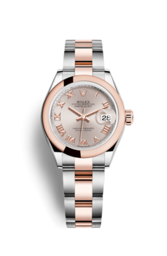 Rolex Lady-Datejust 28 Rolesor Rose Domed / Oyster / Sundust Roman 279161-0006
