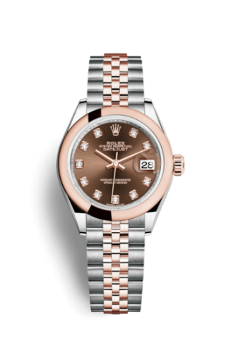 Rolex Lady-Datejust 28 Rolesor Rose Domed / Jubilee / Chocolate Diamond 279161-0011