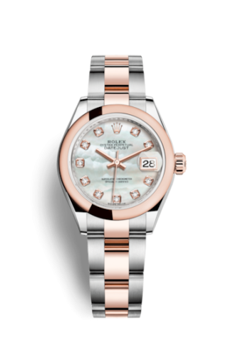 Rolex Lady-Datejust 28 Rolesor Rose Domed / Oyster / MOP 279161-0014